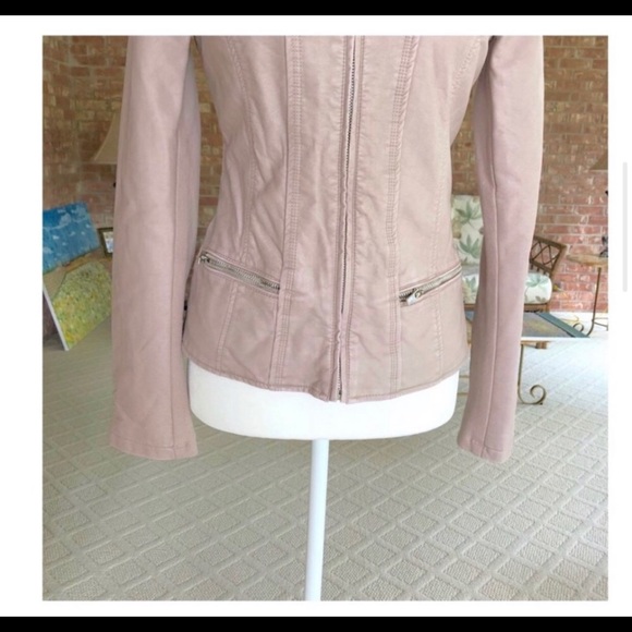 Express Blush Faux Leather Jacket XS - Picture 6 of 9